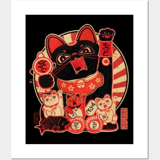 Lucky Cat Revolution T Shirt Posters and Art